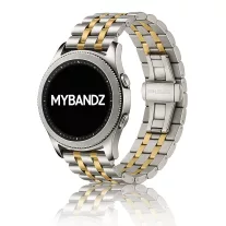  MYBANDZ Pearlmaster láncszemes fém óraszíj - ezüst-arany/ 22mm