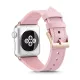 Apple Watch kívül bőr belül szilikon óraszíj /pink/ 44/45/46 és 49 mm