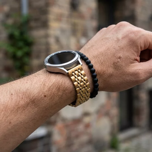 MYBANDZ Pearlmaster láncszemes fém óraszíj - rosegold/ 20mm