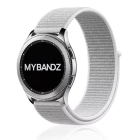   MYBANDZ Tépőzáras rugalmas szövet óraszíj / fehér-szürke / 20mm