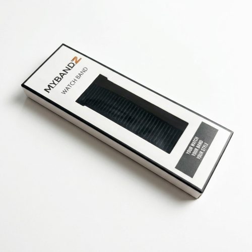 MYBANDZ Tépőzáras rugalmas szövet óraszíj / fekete / 22mm