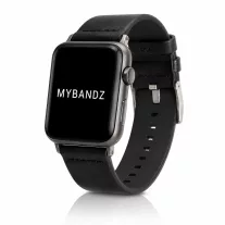   Apple Watch UrbanLeather bőróraszíj / fekete - ezüst csattal / 44/45/46/49 mm
