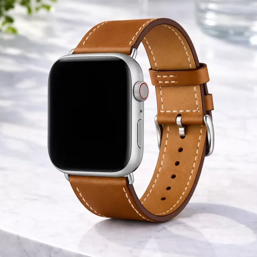 Apple Watch bőróraszíj /barna/ 44/45/46/49 mm