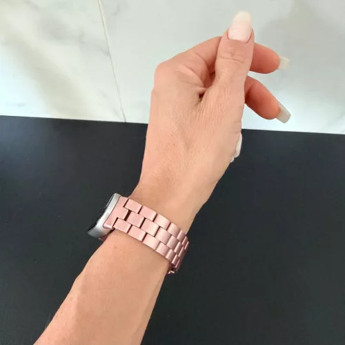 Xiaomi Smart Band 8/9/10-Klasszikus fém óraszíj/pink-arany