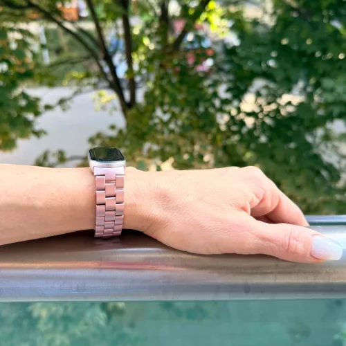Xiaomi Smart Band 8/9/10-Klasszikus fém óraszíj/pink-arany