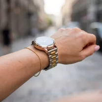 MYBANDZ Klasszikus fém óraszíj - ezüst-arany/ 18mm