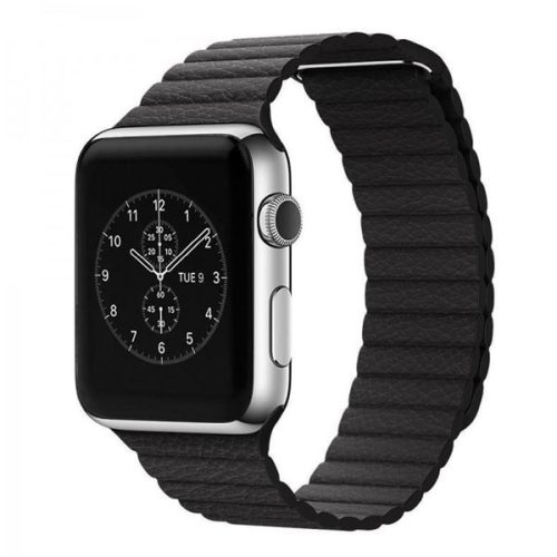Apple Watch mágneses bőróraszíj /fekete/ 38/40/41 mm