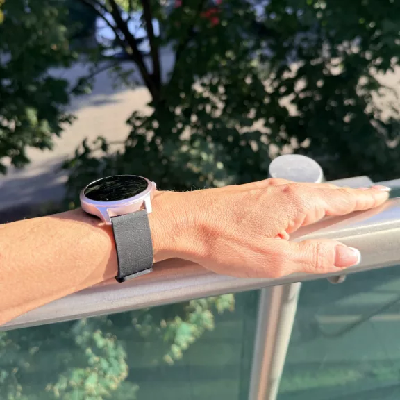 MYBANDZ Litchi mágneses szilikon óraszíj /fekete/ 18mm