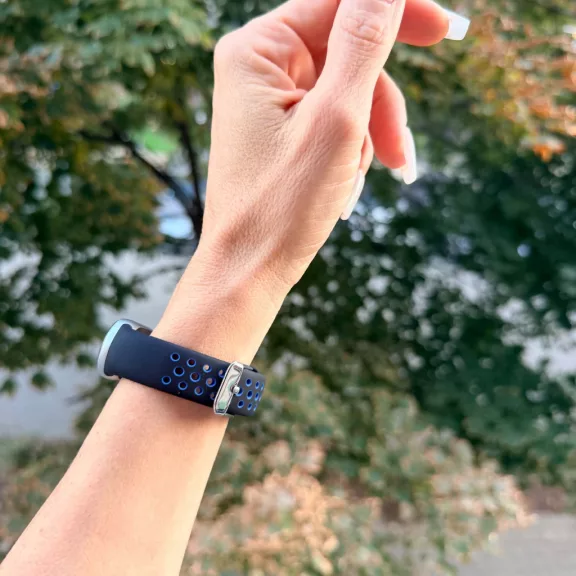 Xiaomi Smart Band 8/9/10-Lélegző szilikon óraszíj/fekete-kék