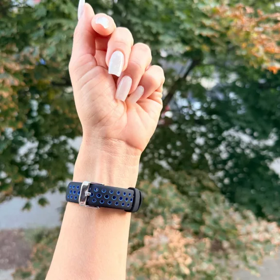 Xiaomi Smart Band 8/9/10-Lélegző szilikon óraszíj/fekete-kék