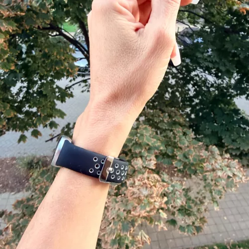 Xiaomi Smart Band 8/9/10-Lélegző szilikon óraszíj/fekete-szürke