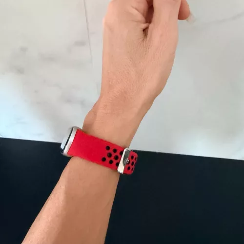 Xiaomi Smart Band 8/9/10-Lélegző szilikon óraszíj/piros-fekete