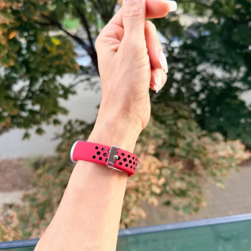 Xiaomi Smart Band 8/9/10-Lélegző szilikon óraszíj/piros-fekete
