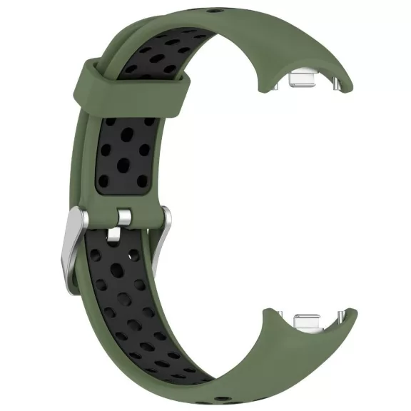 Xiaomi Smart Band 8/9/10-Lélegző szilikon óraszíj/khaki-fekete