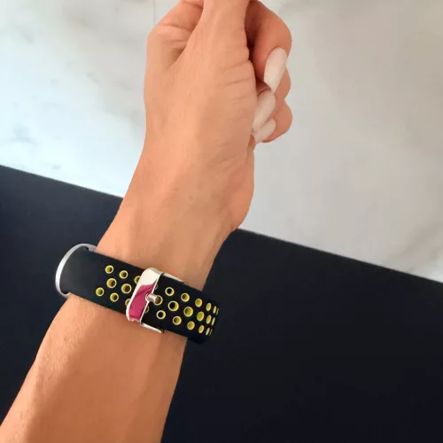 Xiaomi Smart Band 8/9/10-Lélegző szilikon óraszíj/fekete-sárga