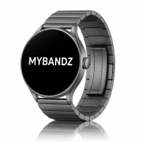 MYBANDZ Nagy láncszemes fém óraszíj /grafit / 22mm