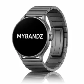 MYBANDZ Nagy láncszemes fém óraszíj /grafit / 22mm
