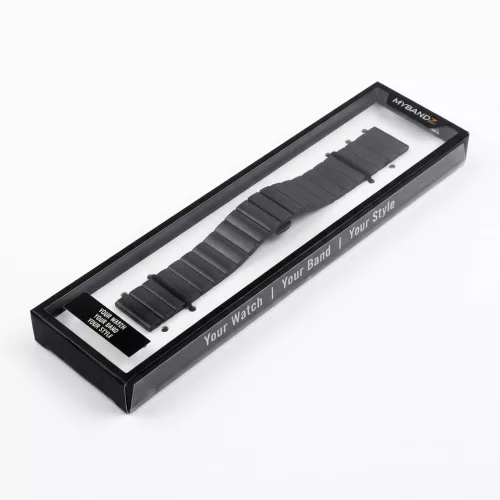 MYBANDZ Nagy láncszemes fém óraszíj / fekete / 22mm