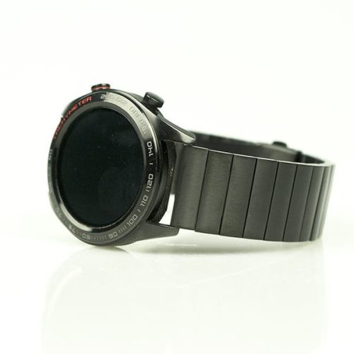 MYBANDZ Nagy láncszemes fém óraszíj / fekete / 22mm