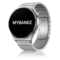   MYBANDZ Nagy láncszemes rés nélküli fém óraszíj / ezüst / 22mm