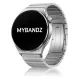 MYBANDZ Nagy láncszemes rés nélküli fém óraszíj / ezüst / 22mm