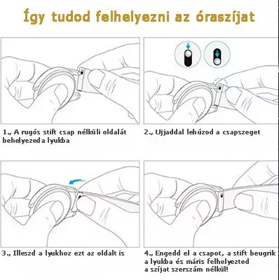 MYBANDZ Nagy láncszemes rés nélküli fém óraszíj / ezüst / 22mm