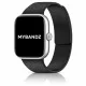 Mybandz Litchi mágneses szilikon óraszíj-fekete (Xiaomi Smart Band 8/9/10 Pro/Xiaomi Redmi Watch 4-5-6)