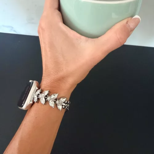 Apple Watch Crystal Bloom láncszemes fém óraszíj /ezüst/ 40/41/42mm