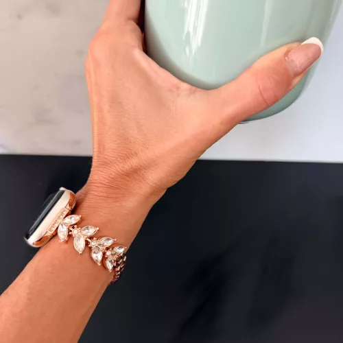 Apple Watch Crystal Bloom láncszemes fém óraszíj /rosegold/ 40/41/42mm