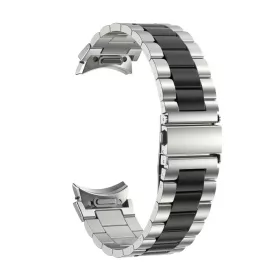   MYBANDZ Klasszikus fém óraszíj rés nélkül - ezüst-fekete Samsung Galaxy Watch 4-5-6-7