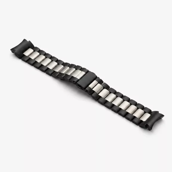 MYBANDZ Klasszikus fém óraszíj rés nélkül - fekete-ezüst Samsung Galaxy Watch 4-5-6-7
