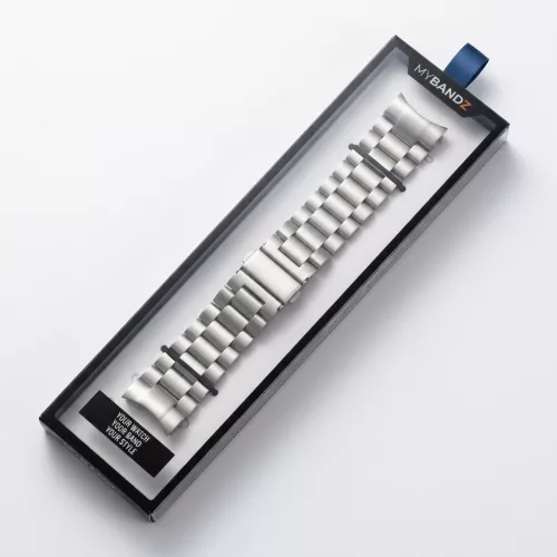 MYBANDZ Klasszikus fém óraszíj rés nélkül - ezüst Samsung Galaxy Watch 4-5-6-7