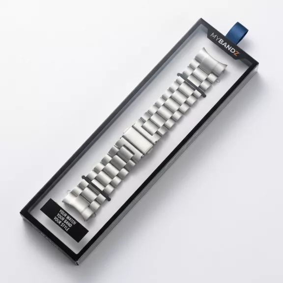 MYBANDZ Klasszikus fém óraszíj rés nélkül - ezüst Samsung Galaxy Watch 4-5-6-7