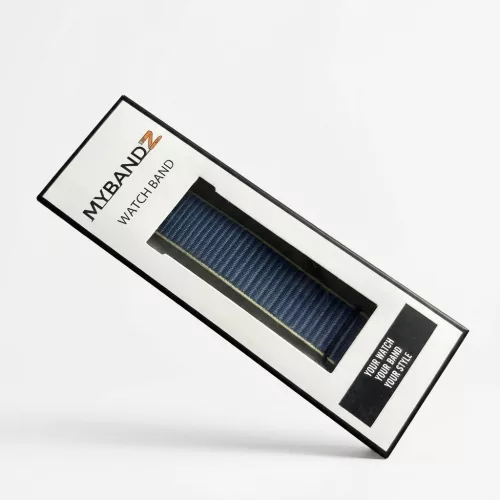 MYBANDZ Tépőzáras rugalmas szövet óraszíj - alaszkai kék/ 20mm