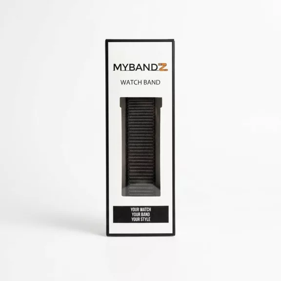 MYBANDZ Tépőzáras rugalmas szövet óraszíj / szürke / 20mm