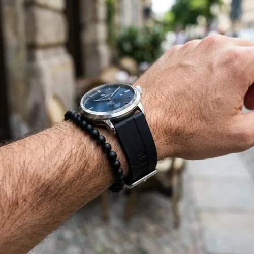 MYBANDZ Sportos szilikon óraszíj - fekete/ 22mm