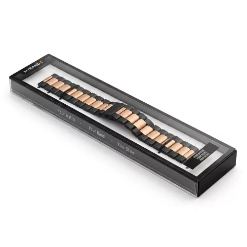MYBANDZ Klasszikus fém óraszíj /fekete-rosegold/ 22mm