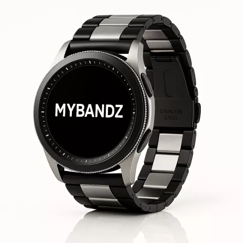 MYBANDZ Klasszikus fém óraszíj /fekete-ezüst/ 22mm