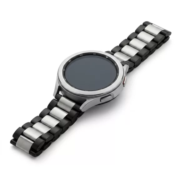 MYBANDZ Klasszikus fém óraszíj /fekete-ezüst/ 20mm