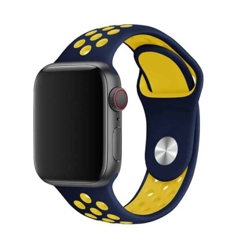 Apple Watch lélegző szilikon óraszíj /lila-sárga/ 38/40/41 mm