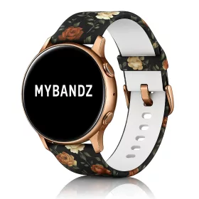   MYBANDZ Szilikon óraszíj rosegold csattal (virágmintás) / 20mm