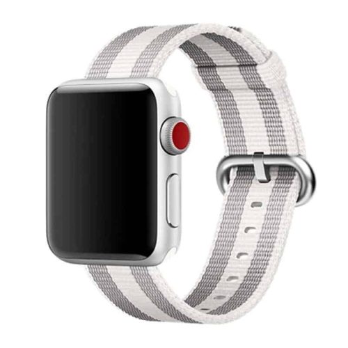 Apple Watch szövet óraszíj /fehér csíkos/ 42/44/45/49 mm