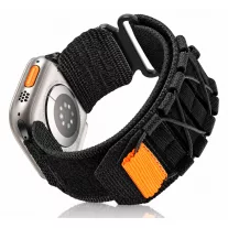   Apple Watch Military tépőzáras szövet óraszíj /fekete/ 44/45/46/49 mm