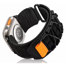   Apple Watch Military tépőzáras szövet óraszíj /fekete/ 44/45/46/49 mm