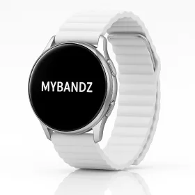 MYBANDZ Mágneses loop bőróraszíj /fehér/ / 20mm