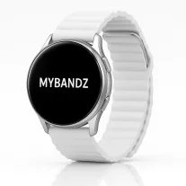 MYBANDZ Mágneses loop bőróraszíj /fehér// 22mm