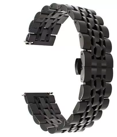 MYBANDZ Pearlmaster láncszemes fém óraszíj / fekete / 22mm