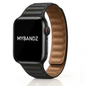   Apple Watch két részes mágneses bőróraszíj /fekete/ 40/41 és 42mm