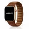 Apple Watch két részes mágneses bőróraszíj /barna/ 44/45/46/49 mm
