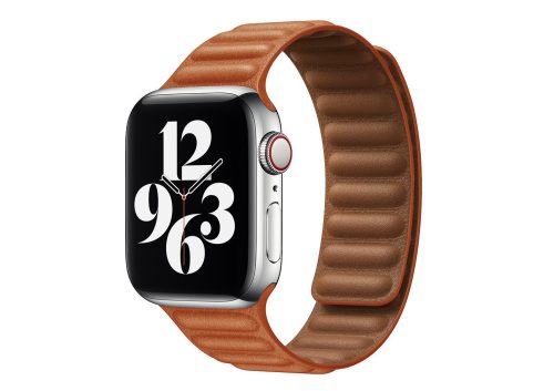Apple Watch két részes mágneses bőróraszíj /aranybarna/ 42/44/45/49 mm